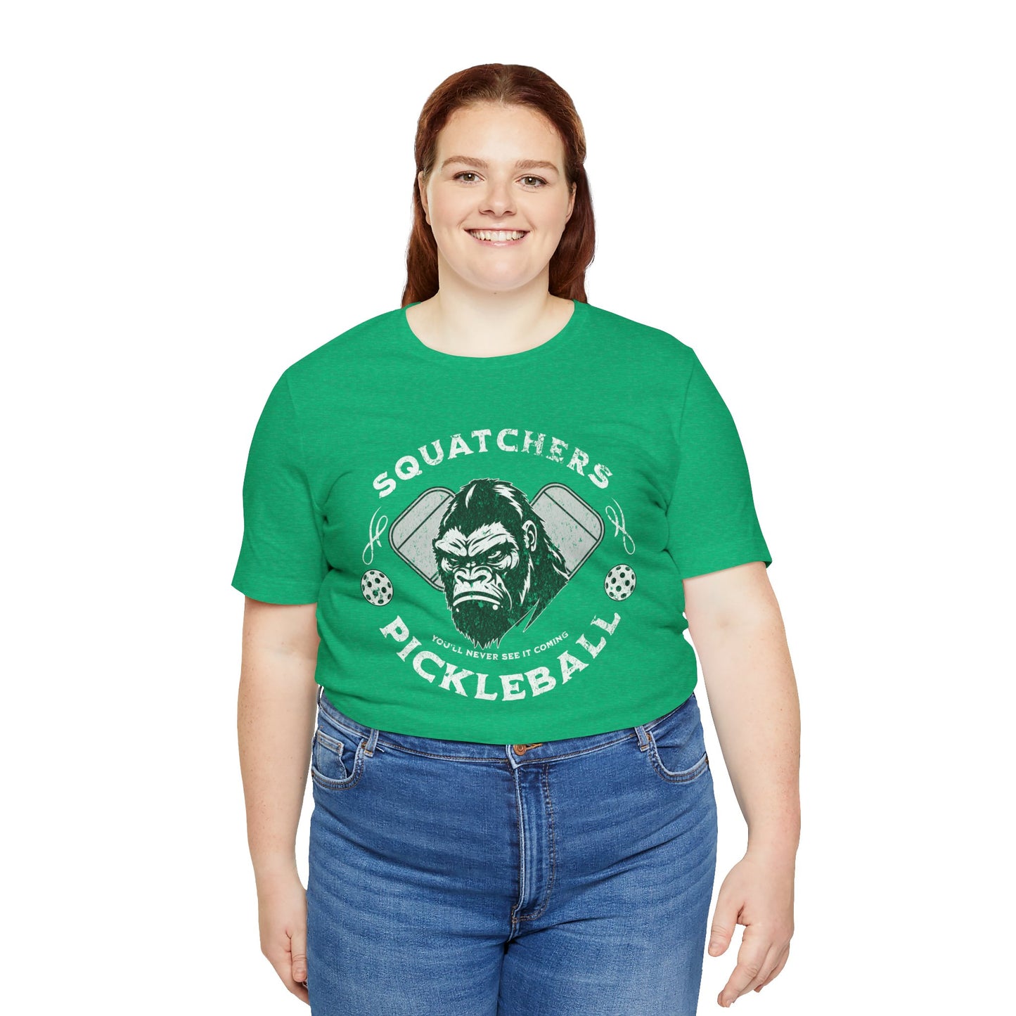 Bigfoot Pickleball Unisex Tee, Sasquatch Fan Shirt, Funny Pickleball Tee, Cryptid Enthusiast Gift, Hiking Shirt