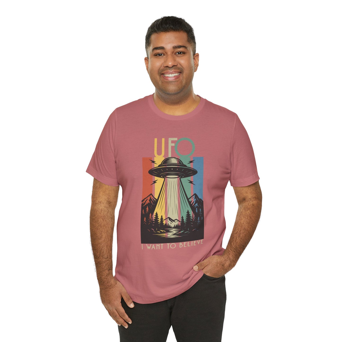 UFO I Want to Believe Graphic Tee, Unisex T-Shirt, Alien Shirt, Space Lover Gift, Retro Style Tee, Fun Casual Wear