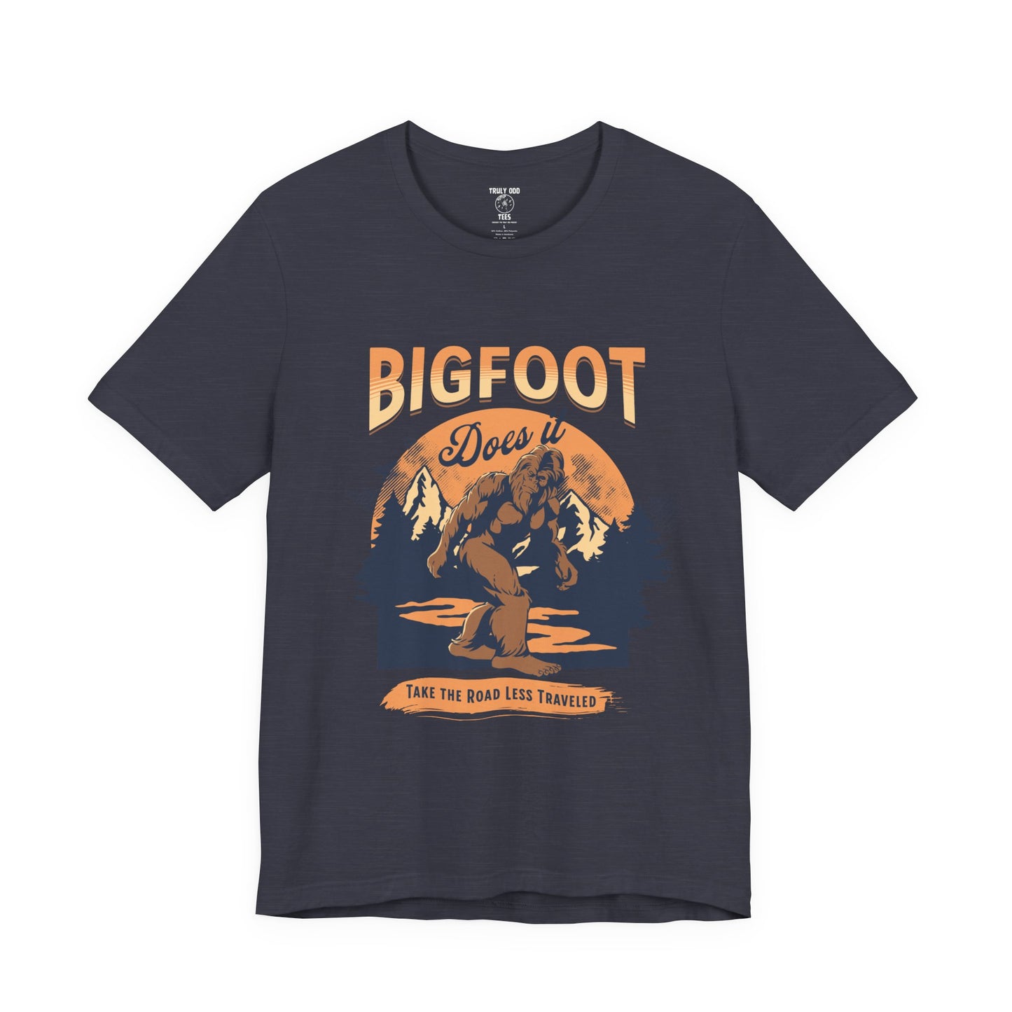Bigfoot Shirt, Trail less Traveled Shirt, Outdoor Adventure Top, Individual Style Graphic Tee, Hiking Gift
