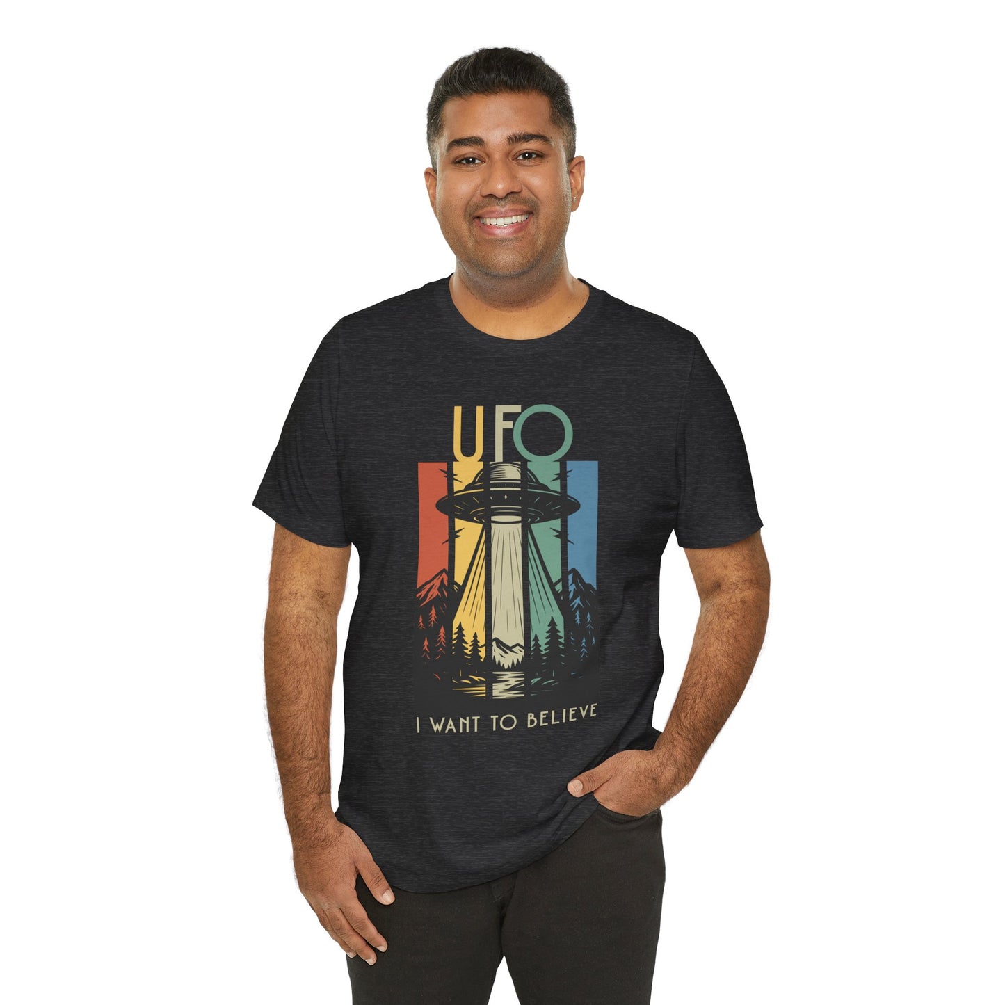 UFO I Want to Believe Graphic Tee, Unisex T-Shirt, Alien Shirt, Space Lover Gift, Retro Style Tee, Fun Casual Wear