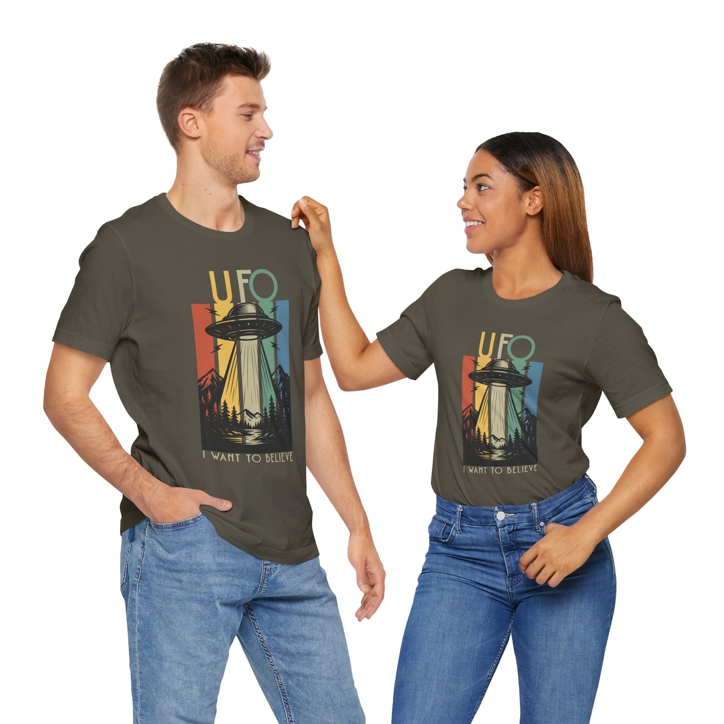 UFO I Want to Believe Graphic Tee, Unisex T-Shirt, Alien Shirt, Space Lover Gift, Retro Style Tee, Fun Casual Wear