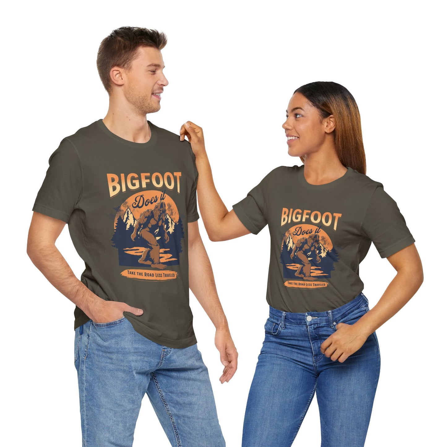 Bigfoot Shirt, Trail less Traveled Shirt, Outdoor Adventure Top, Individual Style Graphic Tee, Hiking Gift