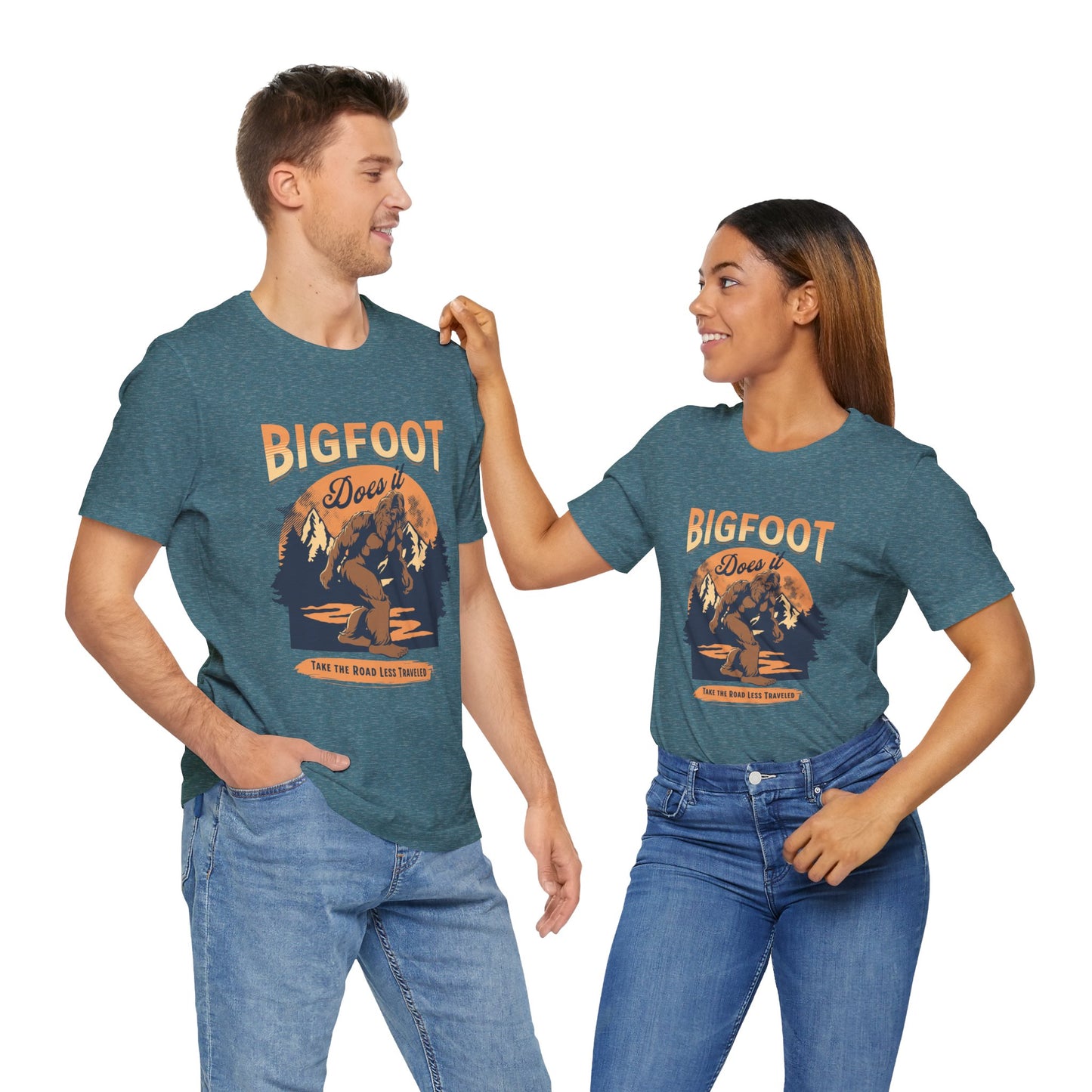 Bigfoot Shirt, Trail less Traveled Shirt, Outdoor Adventure Top, Individual Style Graphic Tee, Hiking Gift