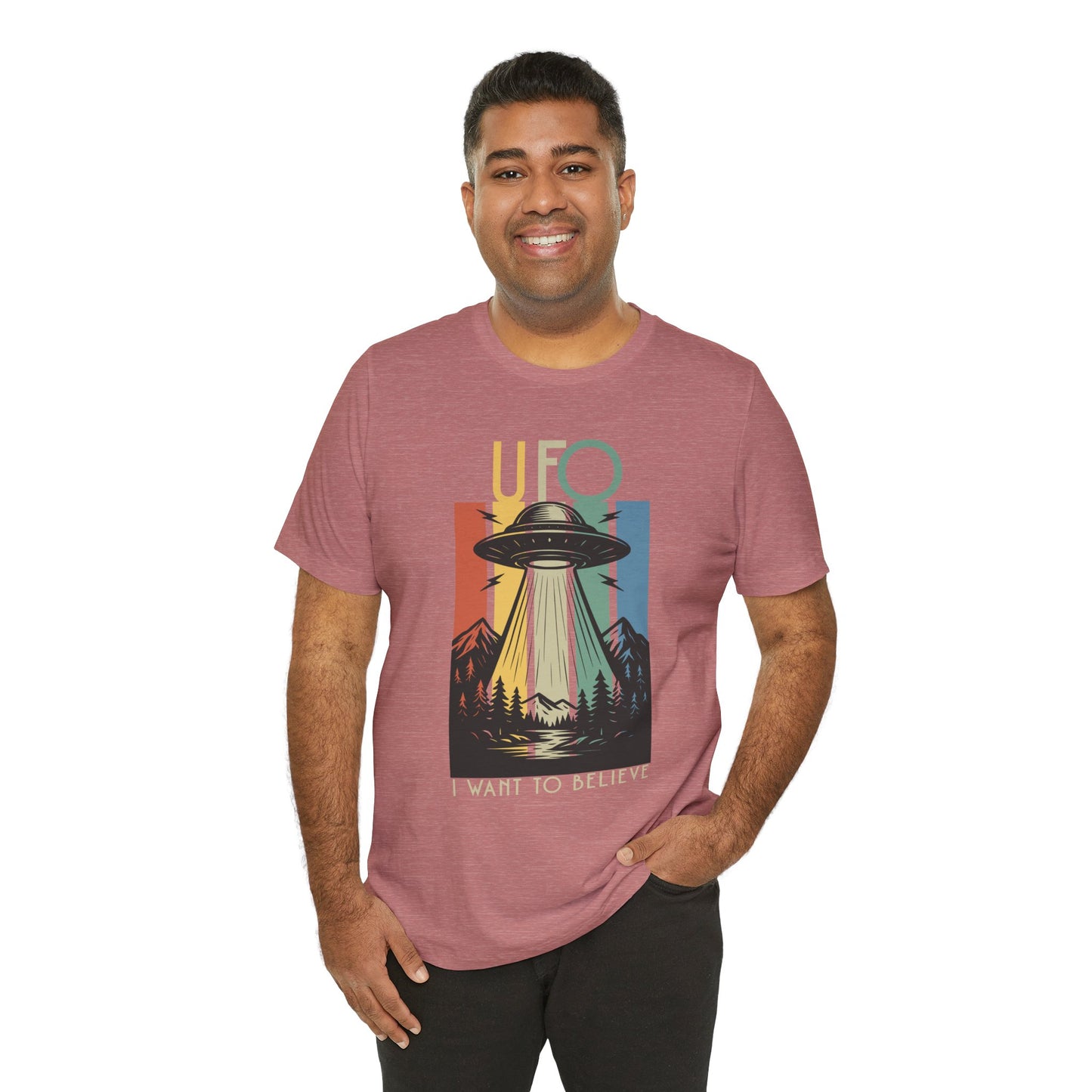 UFO I Want to Believe Graphic Tee, Unisex T-Shirt, Alien Shirt, Space Lover Gift, Retro Style Tee, Fun Casual Wear