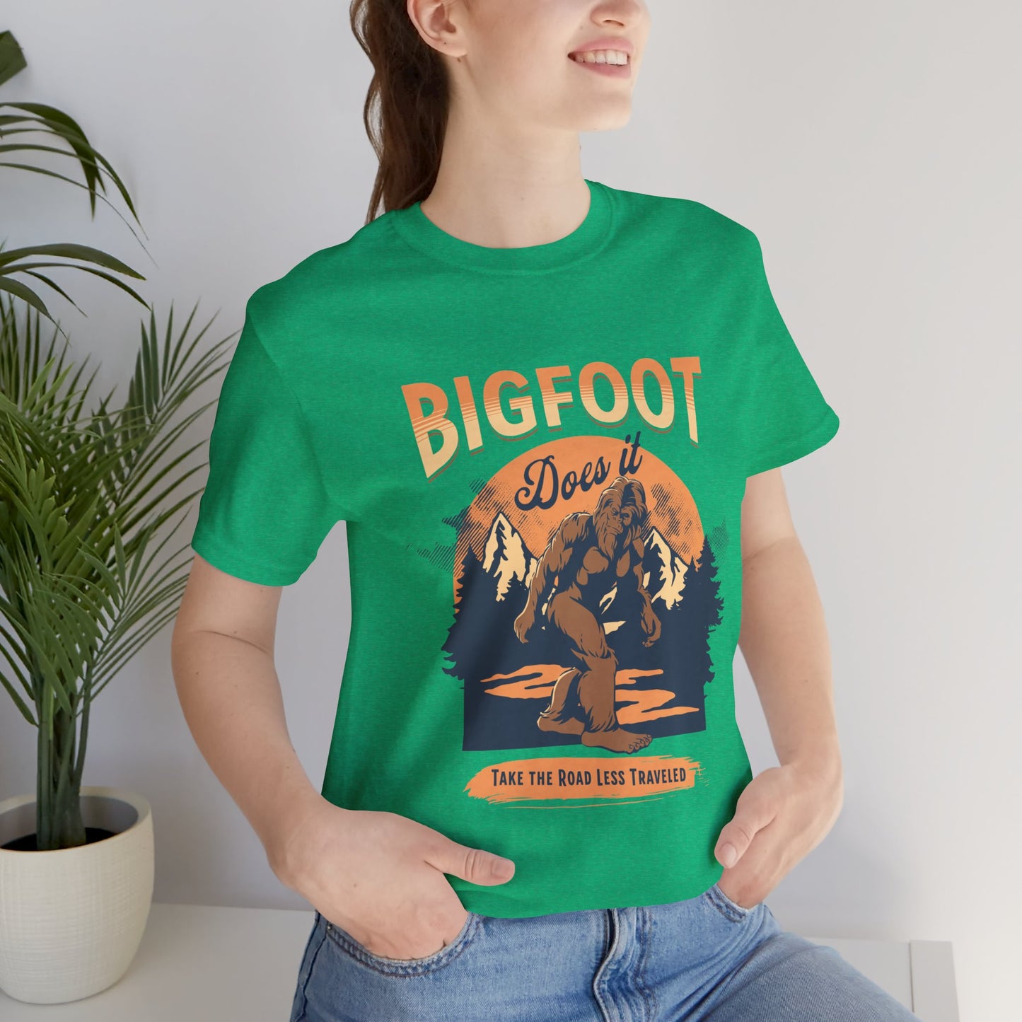 Bigfoot Shirt, Trail less Traveled Shirt, Outdoor Adventure Top, Individual Style Graphic Tee, Hiking Gift