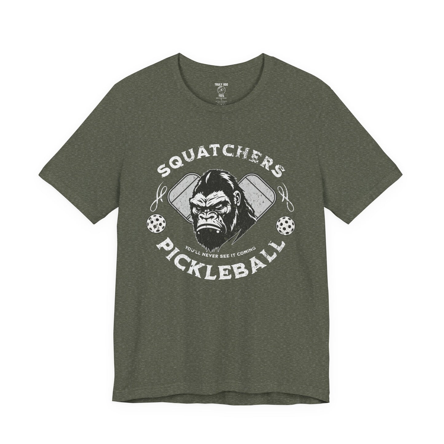 Bigfoot Pickleball Unisex Tee, Sasquatch Fan Shirt, Funny Pickleball Tee, Cryptid Enthusiast Gift, Hiking Shirt