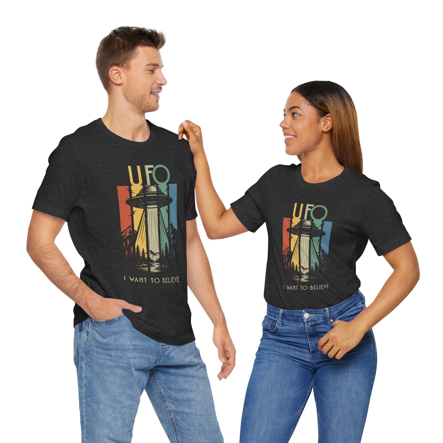 UFO I Want to Believe Graphic Tee, Unisex T-Shirt, Alien Shirt, Space Lover Gift, Retro Style Tee, Fun Casual Wear