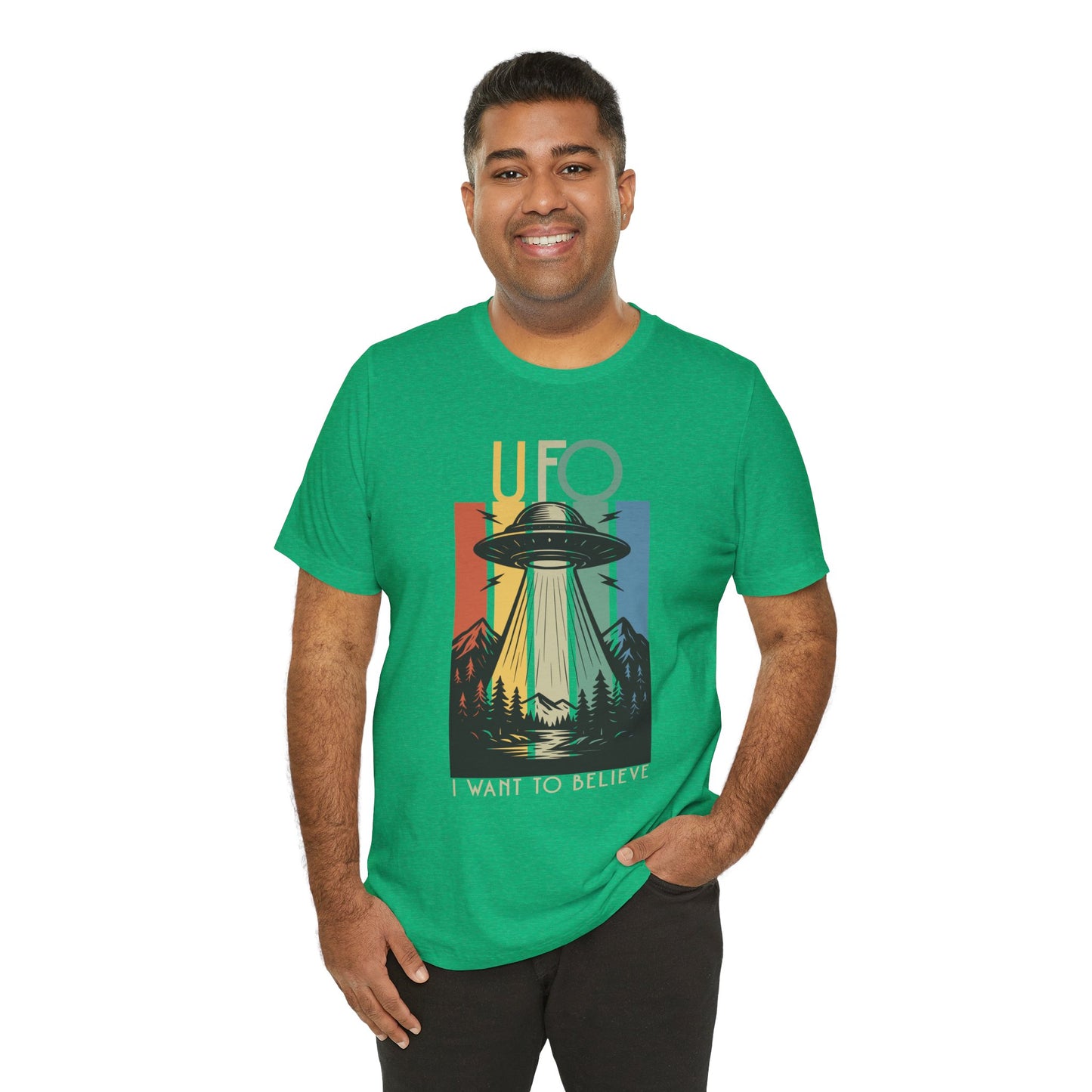 UFO I Want to Believe Graphic Tee, Unisex T-Shirt, Alien Shirt, Space Lover Gift, Retro Style Tee, Fun Casual Wear