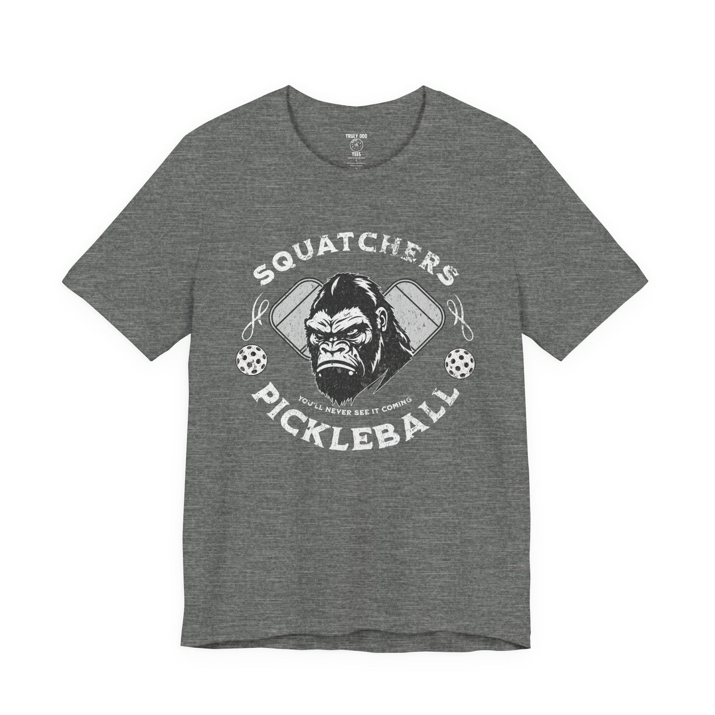 Bigfoot Pickleball Unisex Tee, Sasquatch Fan Shirt, Funny Pickleball Tee, Cryptid Enthusiast Gift, Hiking Shirt