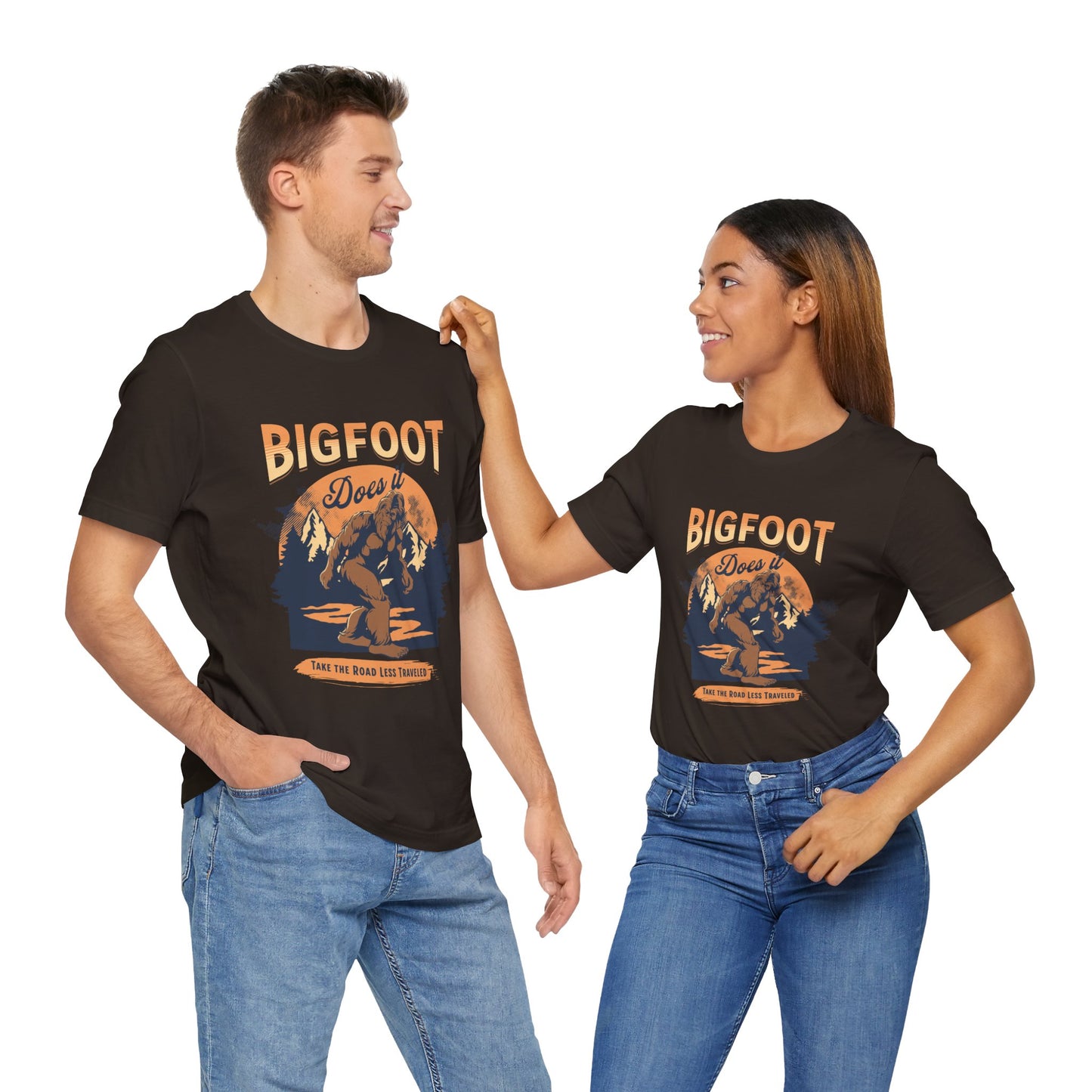 Bigfoot Shirt, Trail less Traveled Shirt, Outdoor Adventure Top, Individual Style Graphic Tee, Hiking Gift