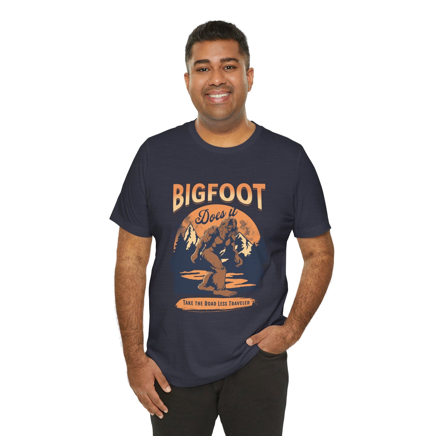 Bigfoot Shirt, Trail less Traveled Shirt, Outdoor Adventure Top, Individual Style Graphic Tee, Hiking Gift