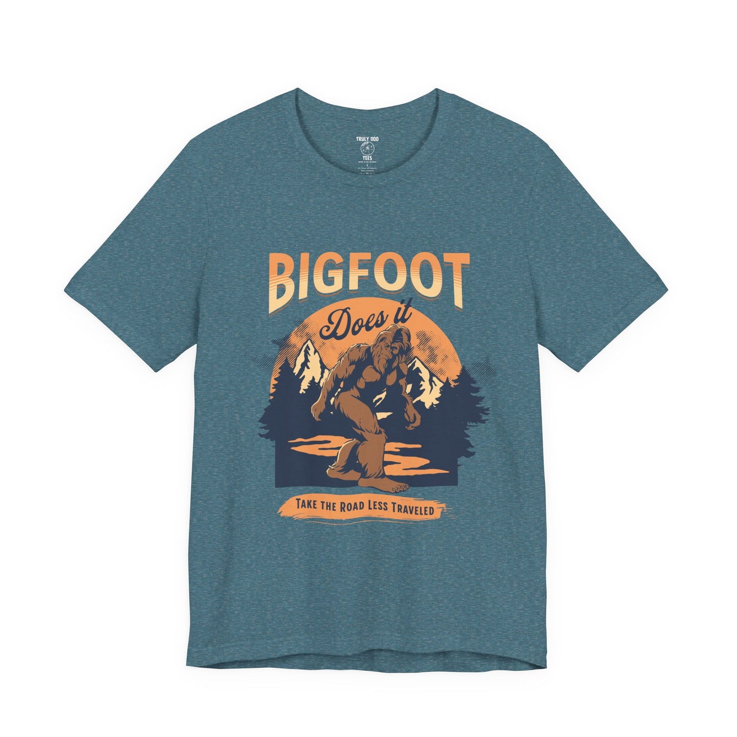 Bigfoot Shirt, Trail less Traveled Shirt, Outdoor Adventure Top, Individual Style Graphic Tee, Hiking Gift