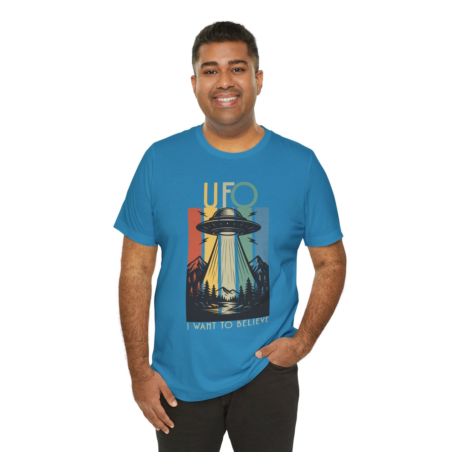 UFO I Want to Believe Graphic Tee, Unisex T-Shirt, Alien Shirt, Space Lover Gift, Retro Style Tee, Fun Casual Wear