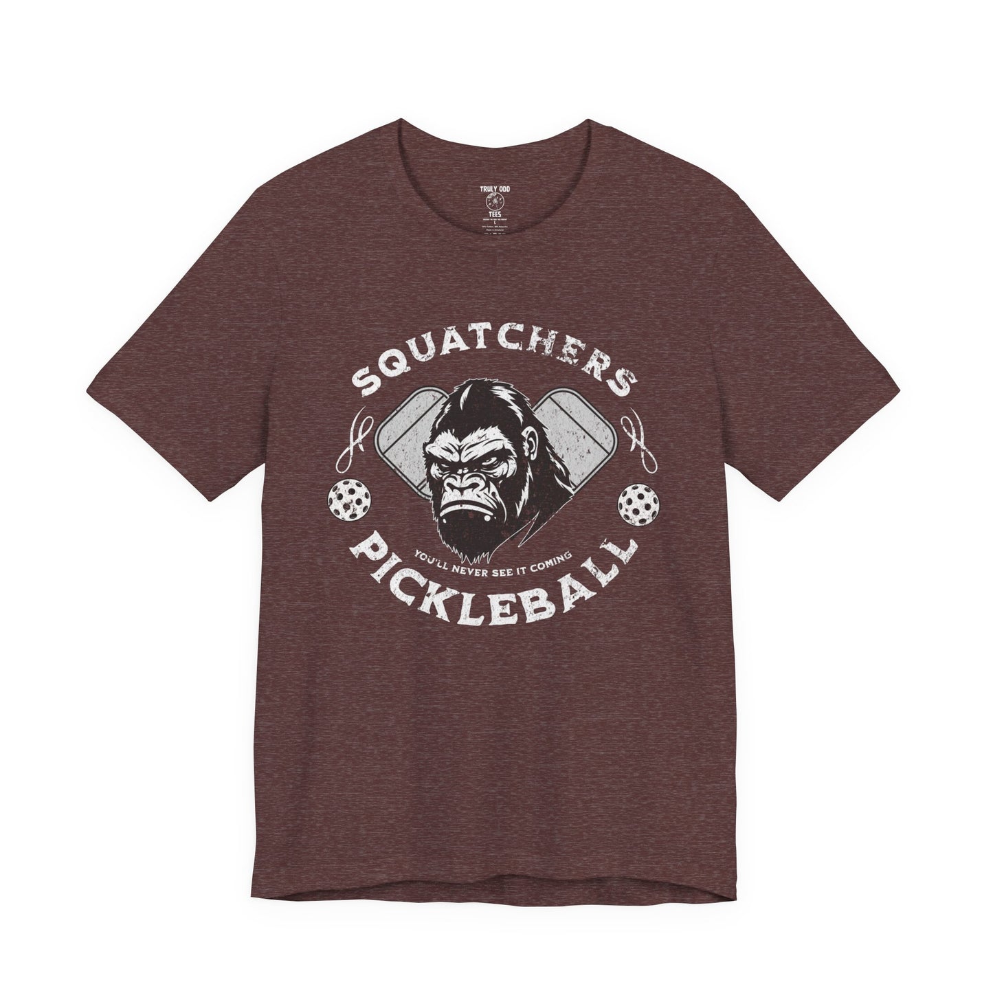 Bigfoot Pickleball Unisex Tee, Sasquatch Fan Shirt, Funny Pickleball Tee, Cryptid Enthusiast Gift, Hiking Shirt