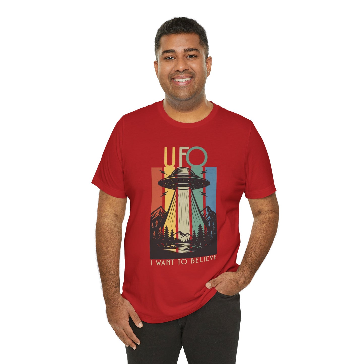 UFO I Want to Believe Graphic Tee, Unisex T-Shirt, Alien Shirt, Space Lover Gift, Retro Style Tee, Fun Casual Wear