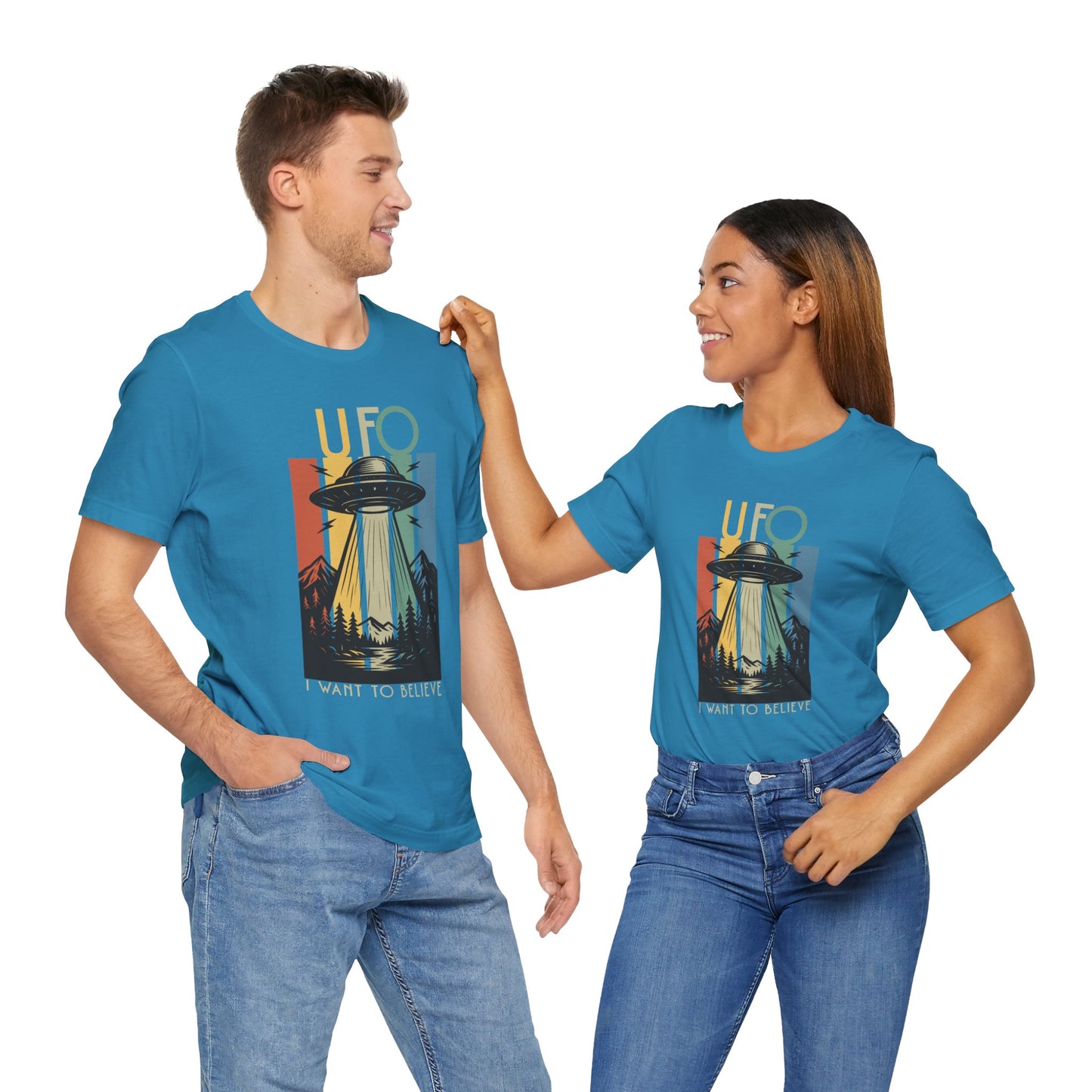 UFO I Want to Believe Graphic Tee, Unisex T-Shirt, Alien Shirt, Space Lover Gift, Retro Style Tee, Fun Casual Wear