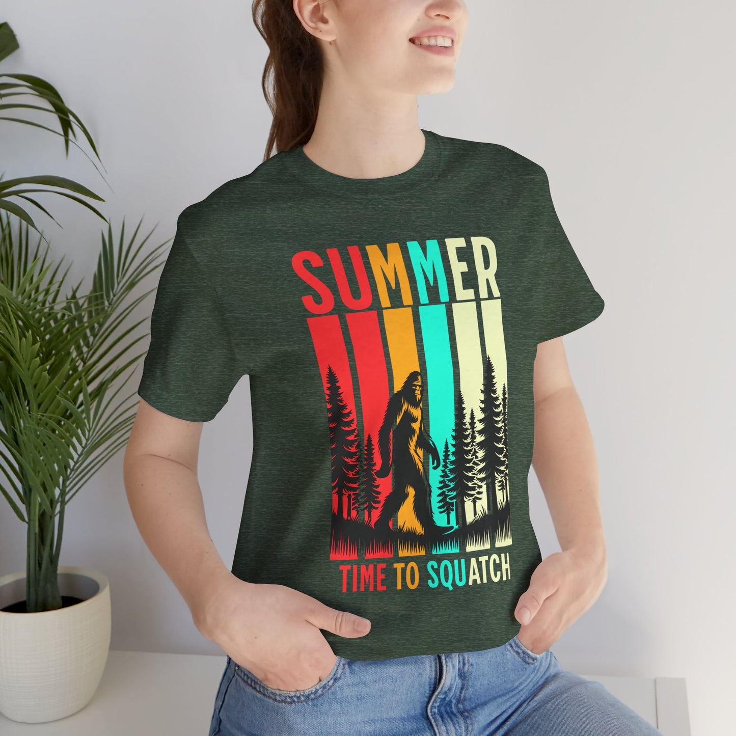 Bigfoot Cryptid Unisex Tee, Squatching Paranormal Shirt, Sasquatch Short Sleeve Top, Mythical Creature T-Shirt