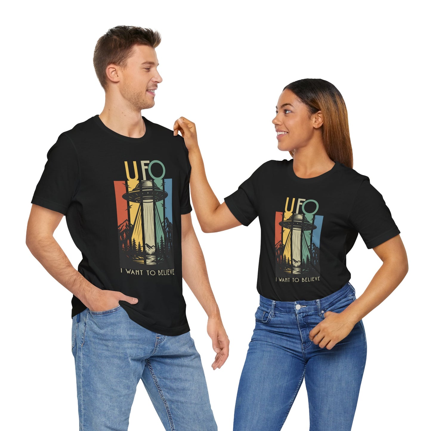 UFO I Want to Believe Graphic Tee, Unisex T-Shirt, Alien Shirt, Space Lover Gift, Retro Style Tee, Fun Casual Wear