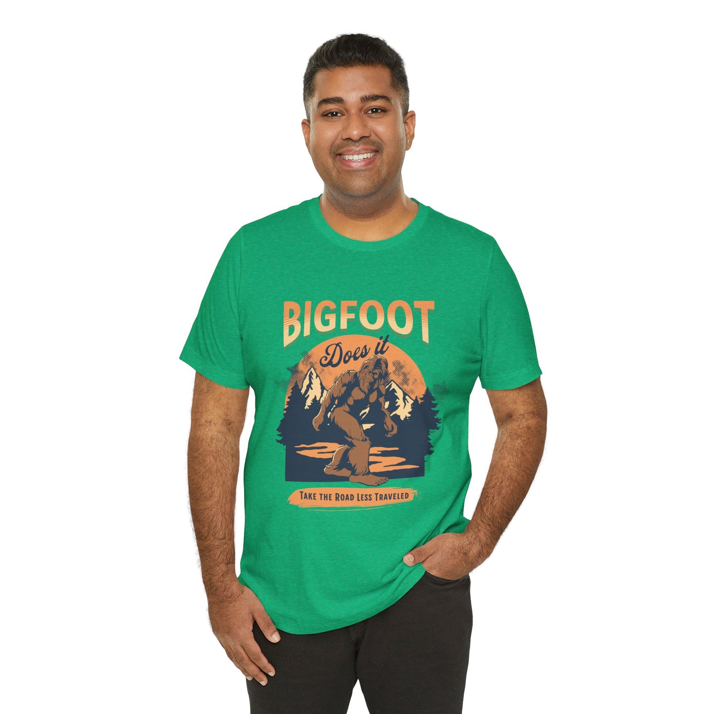 Bigfoot Shirt, Trail less Traveled Shirt, Outdoor Adventure Top, Individual Style Graphic Tee, Hiking Gift
