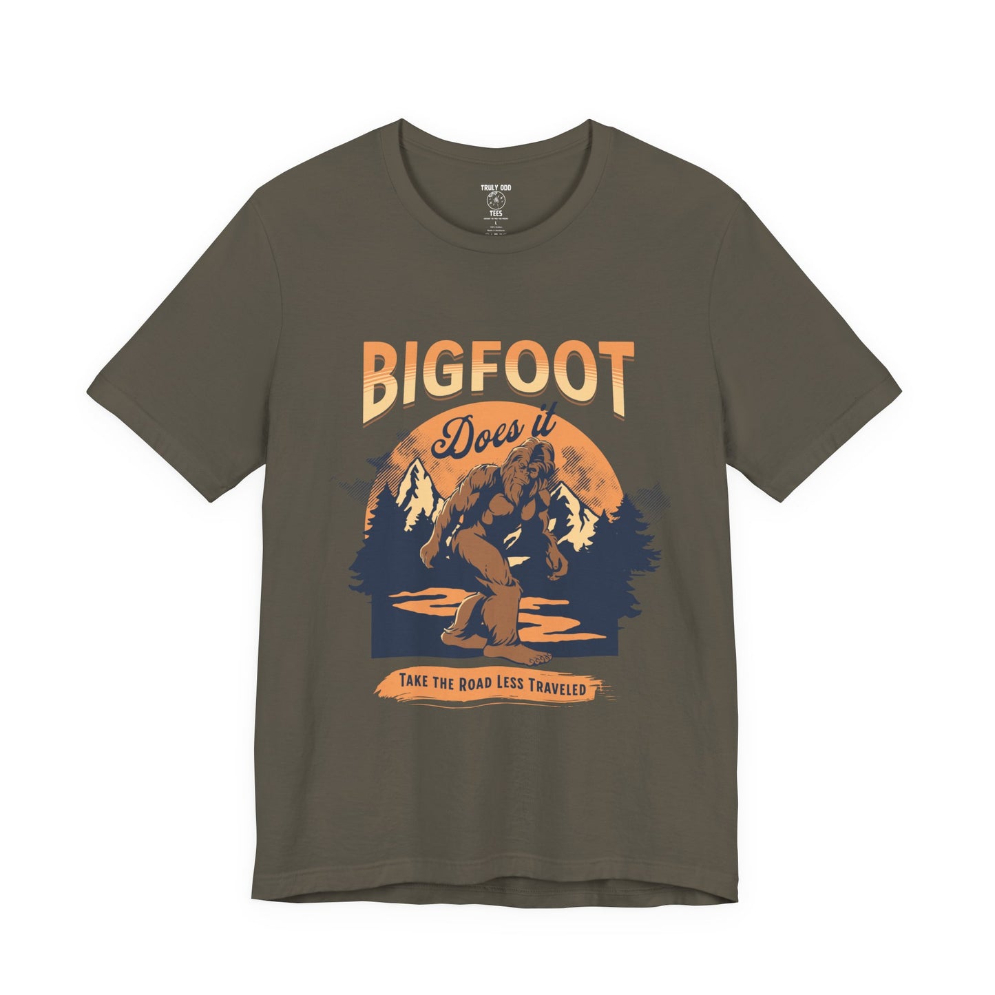 Bigfoot Shirt, Trail less Traveled Shirt, Outdoor Adventure Top, Individual Style Graphic Tee, Hiking Gift