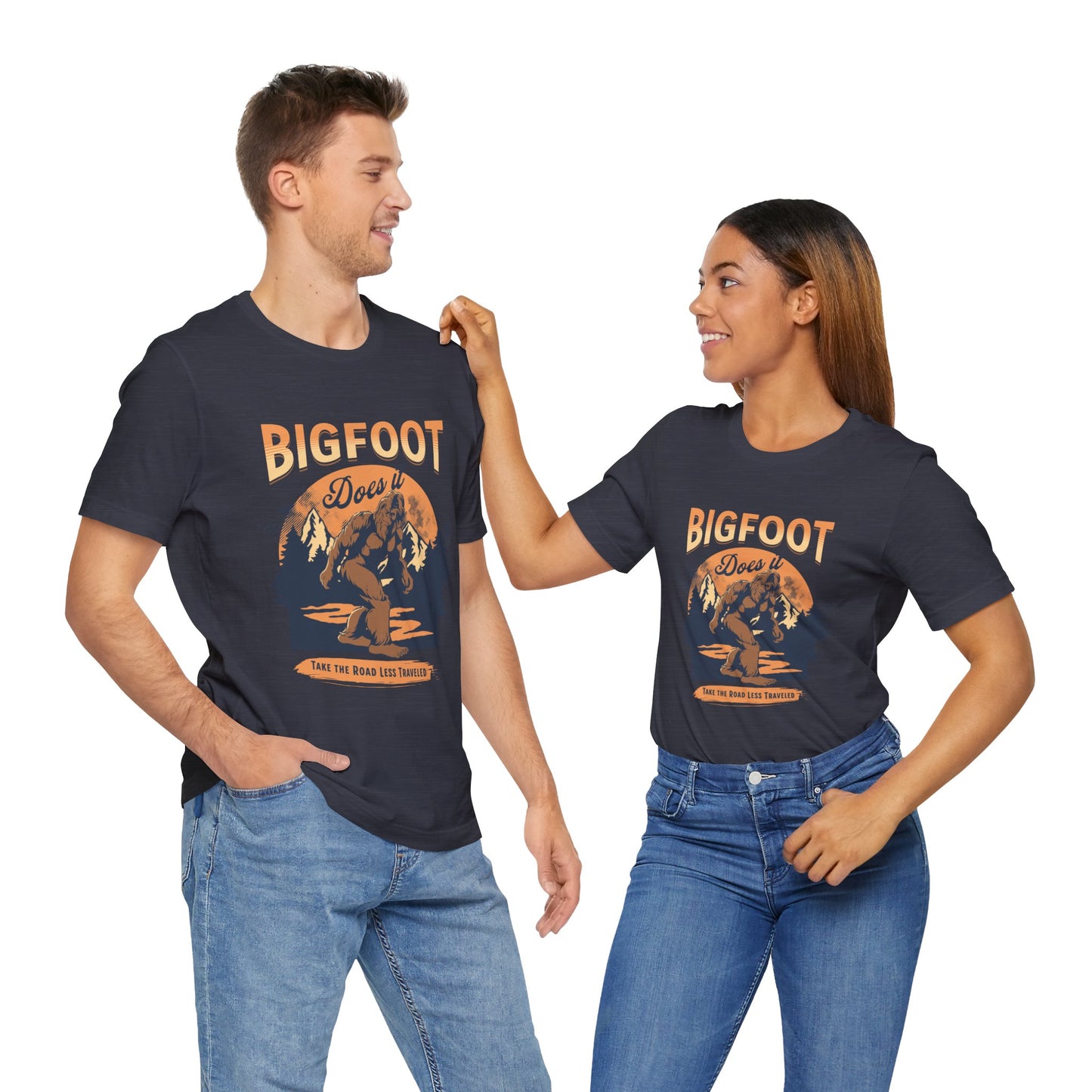 Bigfoot Shirt, Trail less Traveled Shirt, Outdoor Adventure Top, Individual Style Graphic Tee, Hiking Gift