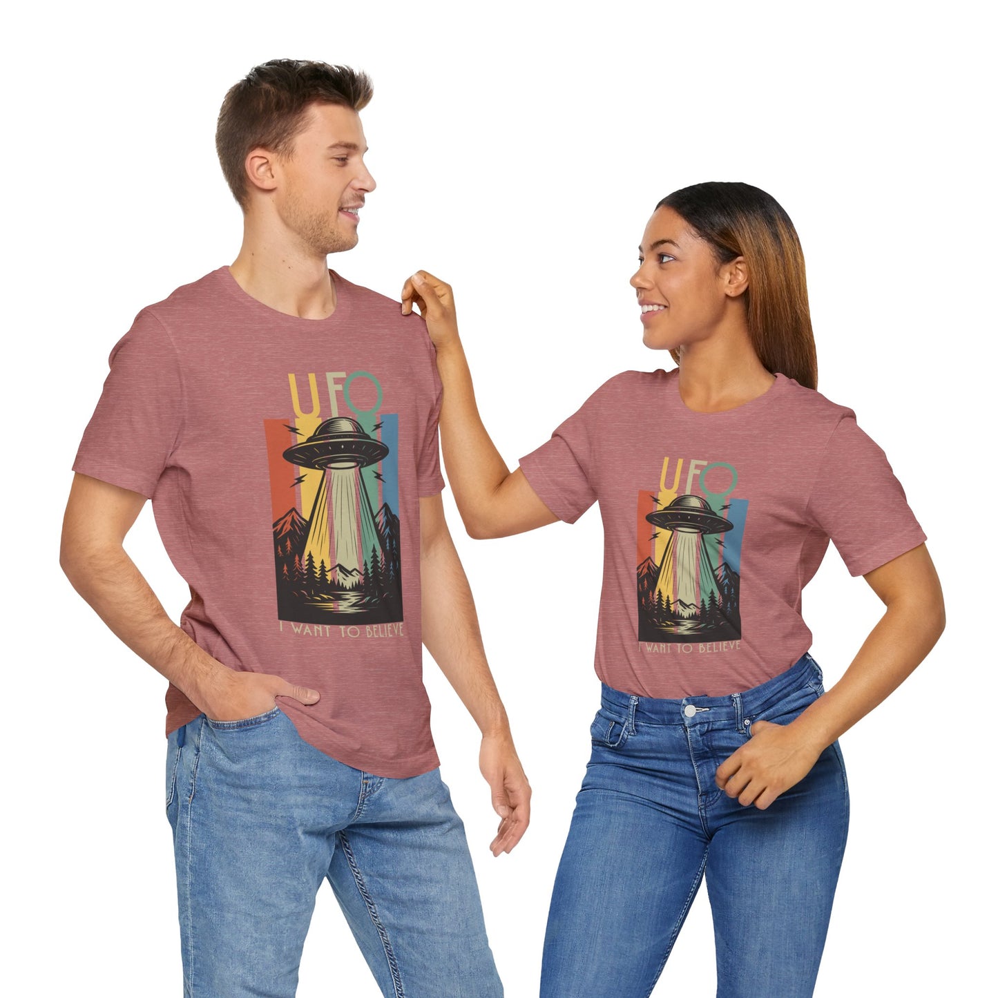 UFO I Want to Believe Graphic Tee, Unisex T-Shirt, Alien Shirt, Space Lover Gift, Retro Style Tee, Fun Casual Wear