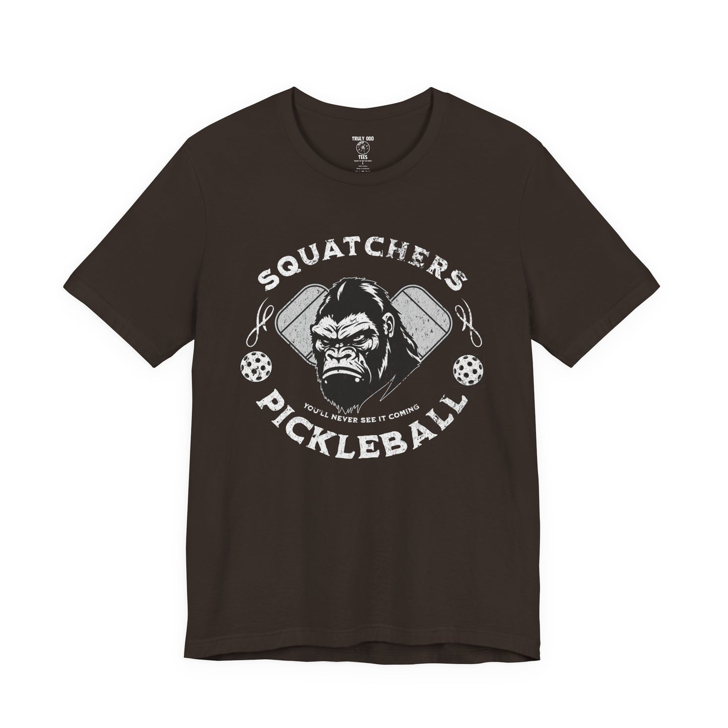 Bigfoot Pickleball Unisex Tee, Sasquatch Fan Shirt, Funny Pickleball Tee, Cryptid Enthusiast Gift, Hiking Shirt