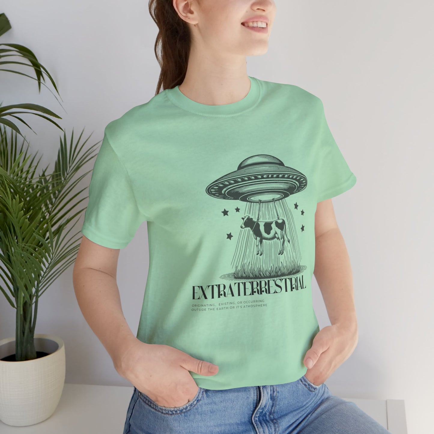 Cow-abunga! Funny Alien Shirt for UFO Enthusiasts, Galactic Style Unisex Tee