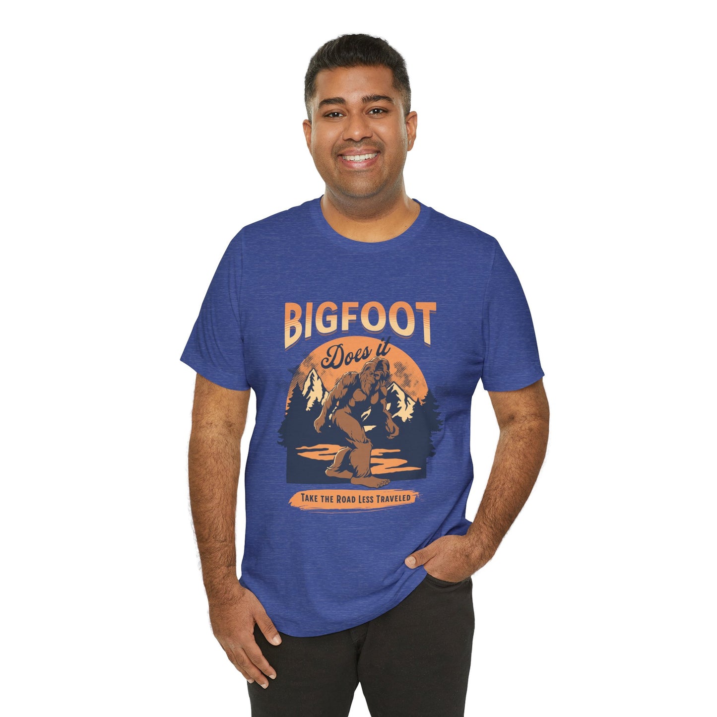Bigfoot Shirt, Trail less Traveled Shirt, Outdoor Adventure Top, Individual Style Graphic Tee, Hiking Gift