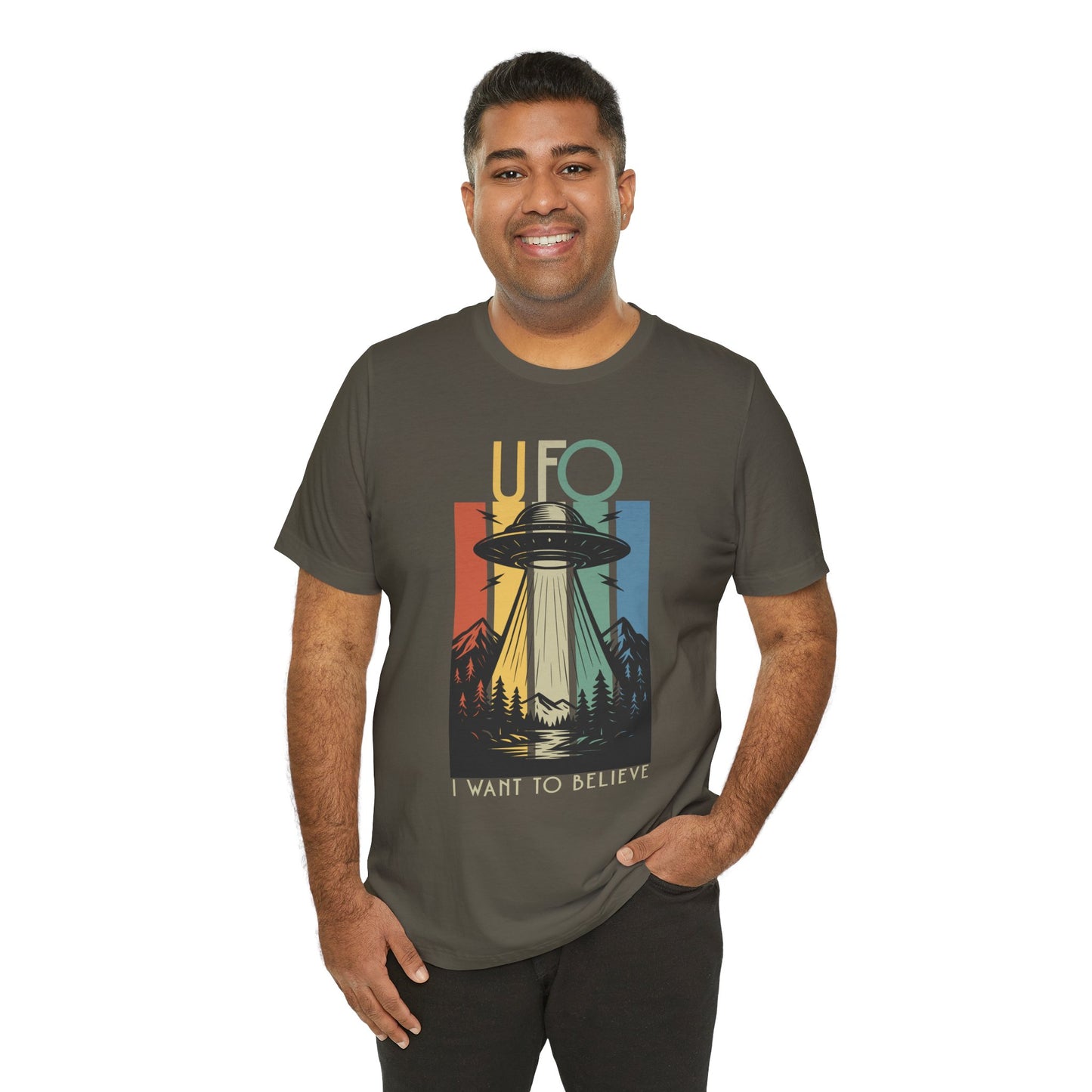 UFO I Want to Believe Graphic Tee, Unisex T-Shirt, Alien Shirt, Space Lover Gift, Retro Style Tee, Fun Casual Wear