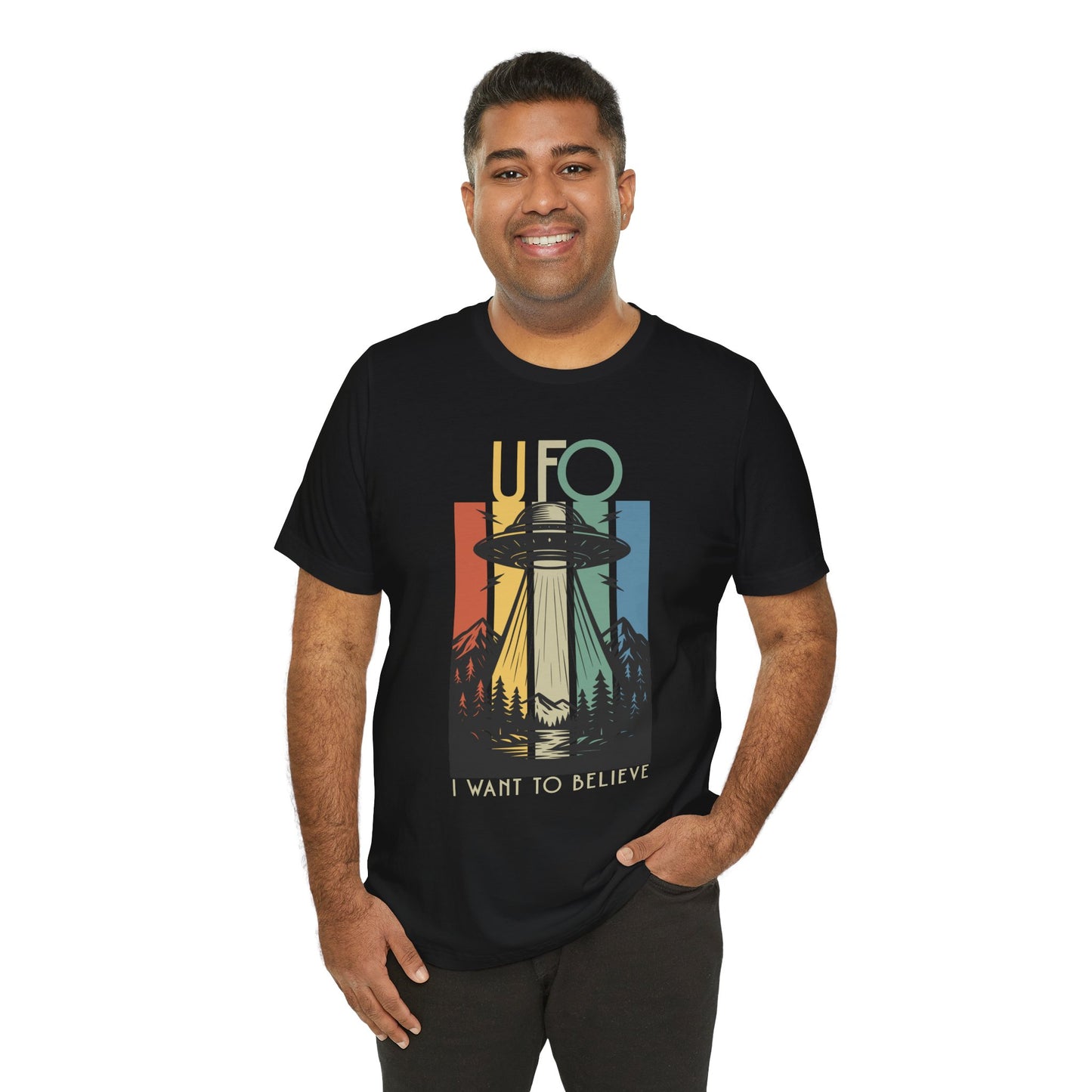 UFO I Want to Believe Graphic Tee, Unisex T-Shirt, Alien Shirt, Space Lover Gift, Retro Style Tee, Fun Casual Wear