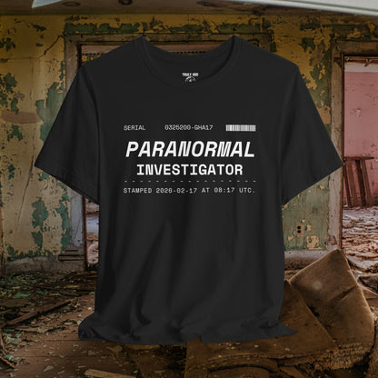Paranormal Investigator T-Shirt — Ghost Hunter Badge Tee
