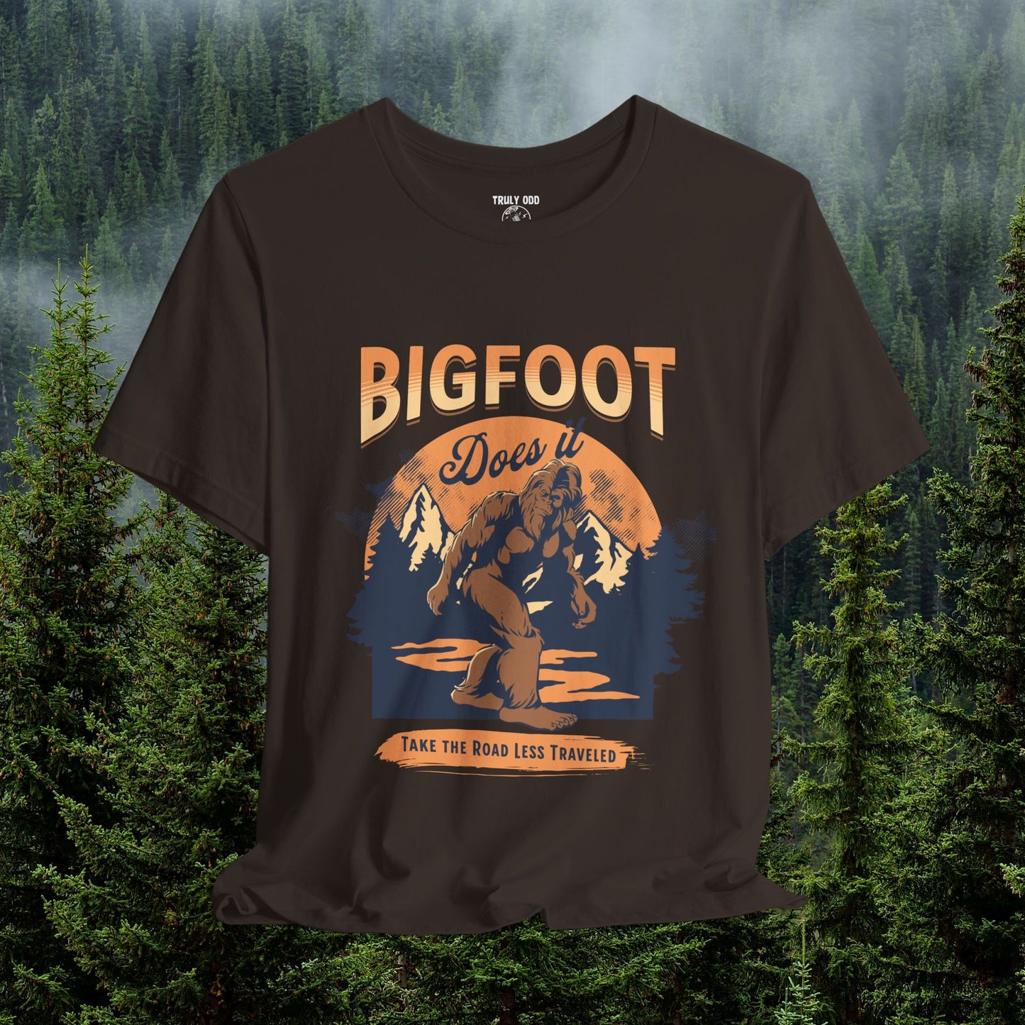 Bigfoot Shirt, Trail less Traveled Shirt, Outdoor Adventure Top, Individual Style Graphic Tee, Hiking Gift