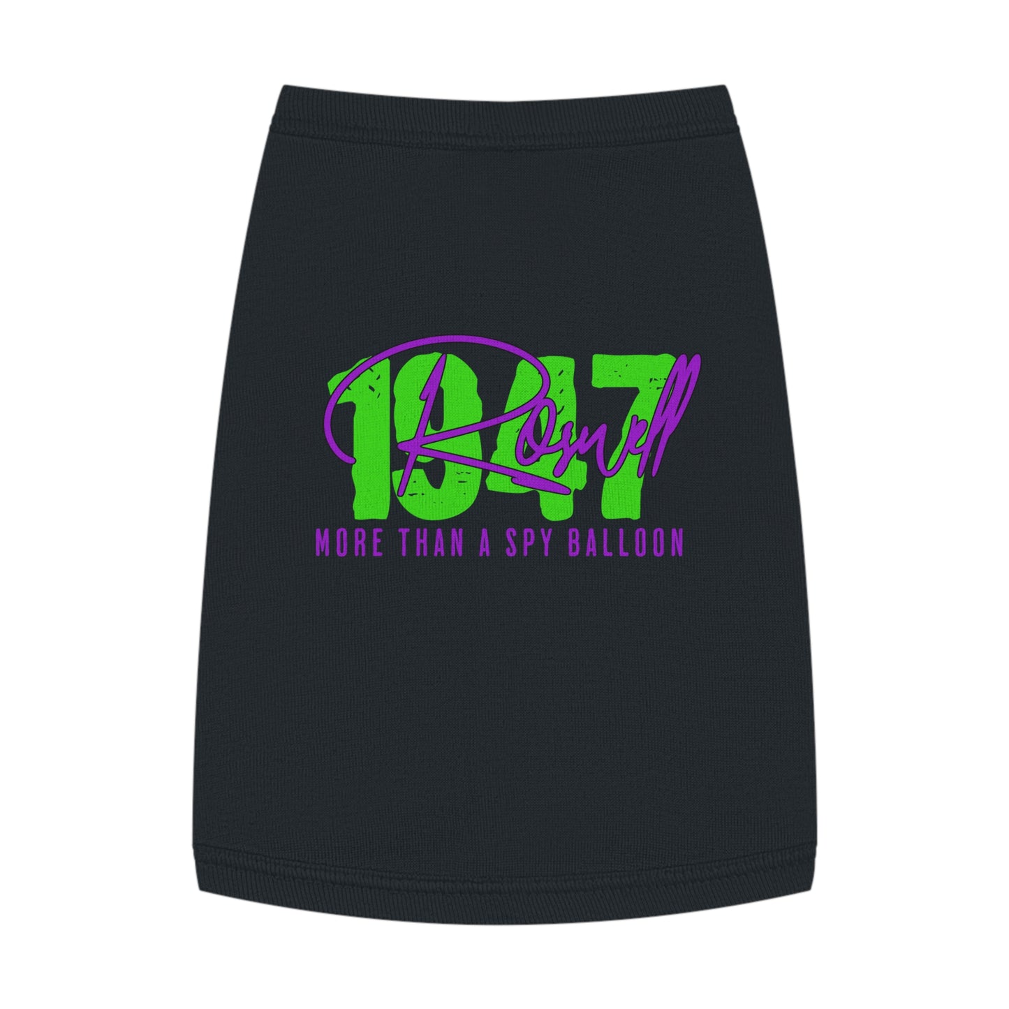 Pet Tank Top — "Roswell 1947" Neon Graphic Dog Tank (More Than a Spy Balloon)