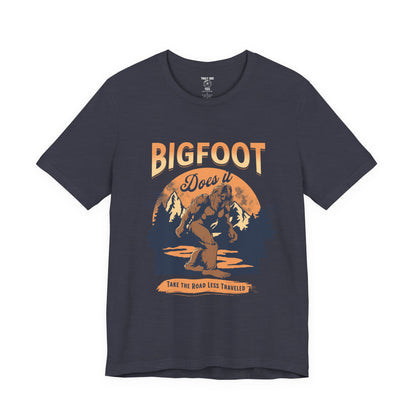 Bigfoot Shirt, Trail less Traveled Shirt, Outdoor Adventure Top, Individual Style Graphic Tee, Hiking Gift
