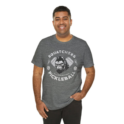 Bigfoot Pickleball Unisex Tee, Sasquatch Fan Shirt, Funny Pickleball Tee, Cryptid Enthusiast Gift, Hiking Shirt