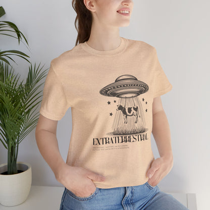 Cow-abunga! Funny Alien Shirt for UFO Enthusiasts, Galactic Style Unisex Tee