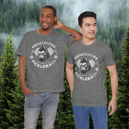 Bigfoot Pickleball Unisex Tee, Sasquatch Fan Shirt, Funny Pickleball Tee, Cryptid Enthusiast Gift, Hiking Shirt