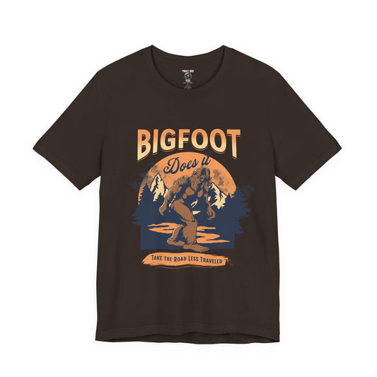 Bigfoot Shirt, Trail less Traveled Shirt, Outdoor Adventure Top, Individual Style Graphic Tee, Hiking Gift