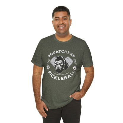 Bigfoot Pickleball Unisex Tee, Sasquatch Fan Shirt, Funny Pickleball Tee, Cryptid Enthusiast Gift, Hiking Shirt