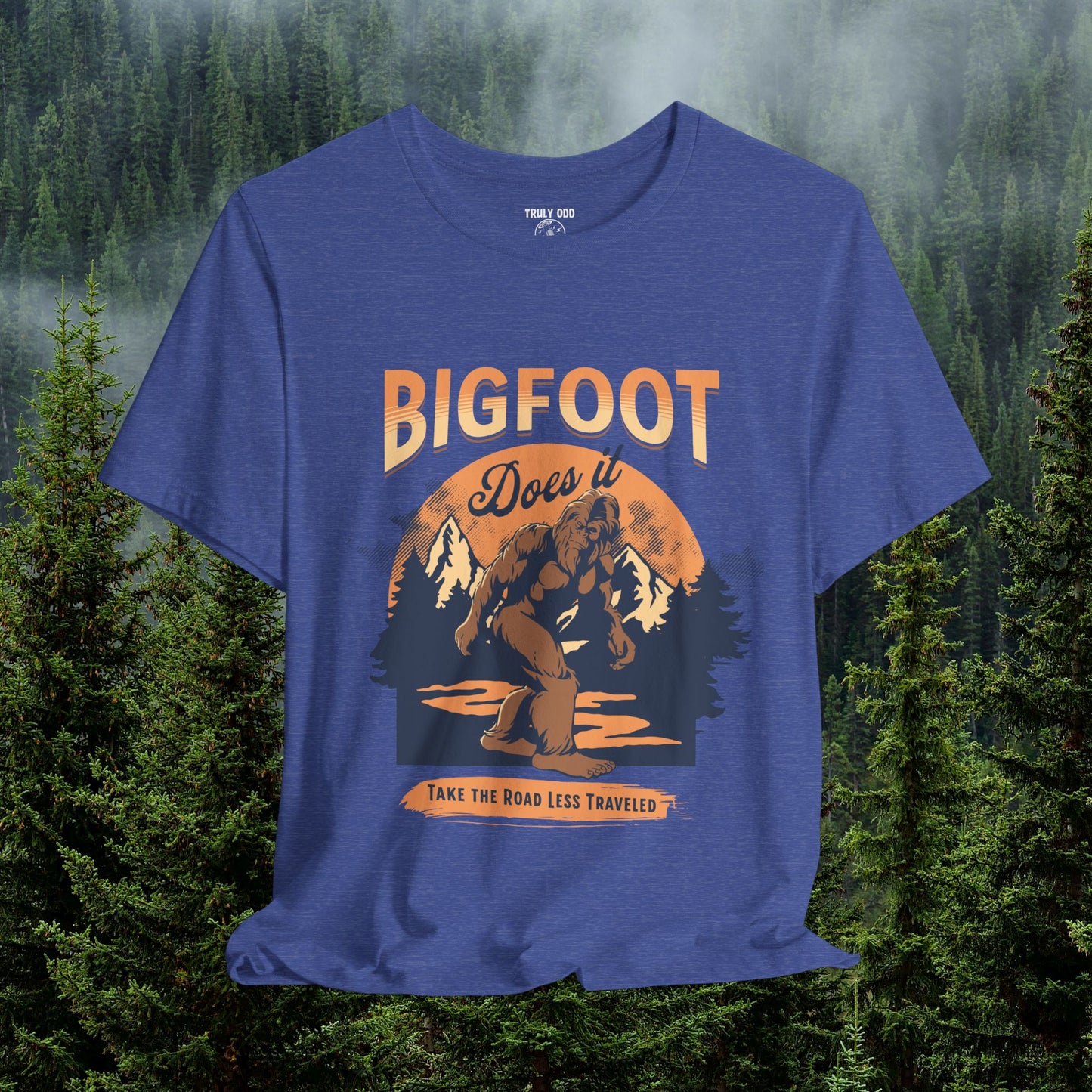 Bigfoot Shirt, Trail less Traveled Shirt, Outdoor Adventure Top, Individual Style Graphic Tee, Hiking Gift