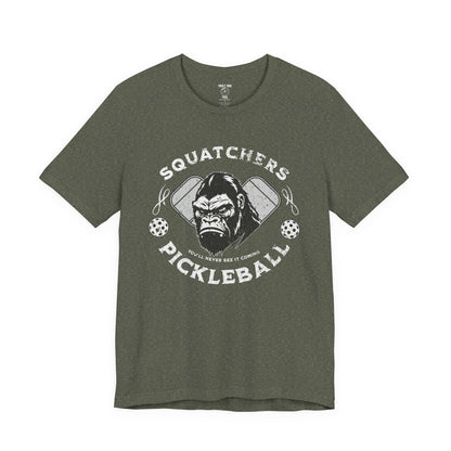 Bigfoot Pickleball Unisex Tee, Sasquatch Fan Shirt, Funny Pickleball Tee, Cryptid Enthusiast Gift, Hiking Shirt