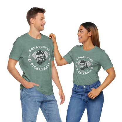 Bigfoot Pickleball Unisex Tee, Sasquatch Fan Shirt, Funny Pickleball Tee, Cryptid Enthusiast Gift, Hiking Shirt