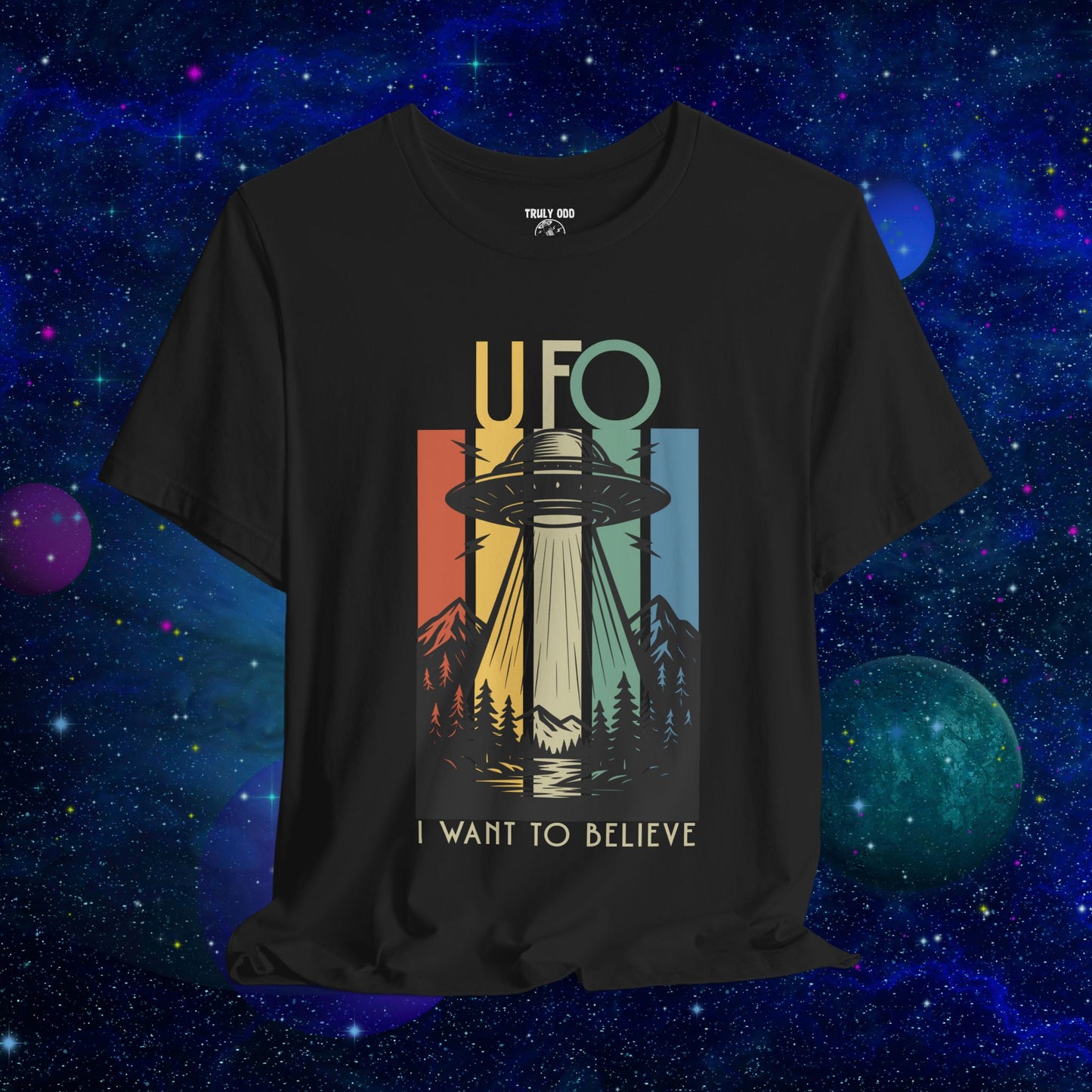 UFO I Want to Believe Graphic Tee, Unisex T-Shirt, Alien Shirt, Space Lover Gift, Retro Style Tee, Fun Casual Wear