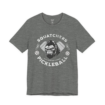 Bigfoot Pickleball Unisex Tee, Sasquatch Fan Shirt, Funny Pickleball Tee, Cryptid Enthusiast Gift, Hiking Shirt