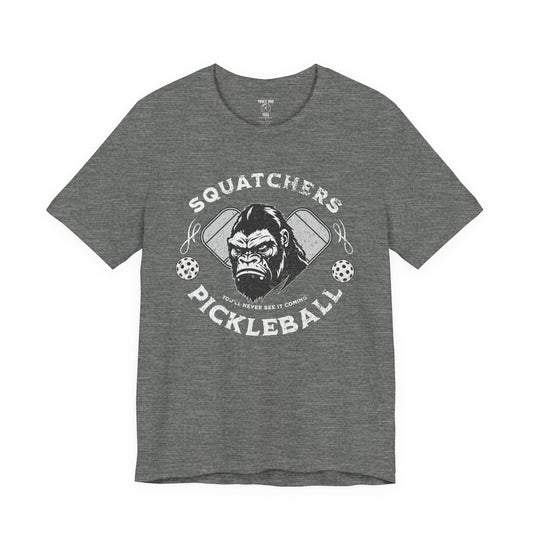 Bigfoot Pickleball Unisex Tee, Sasquatch Fan Shirt, Funny Pickleball Tee, Cryptid Enthusiast Gift, Hiking Shirt