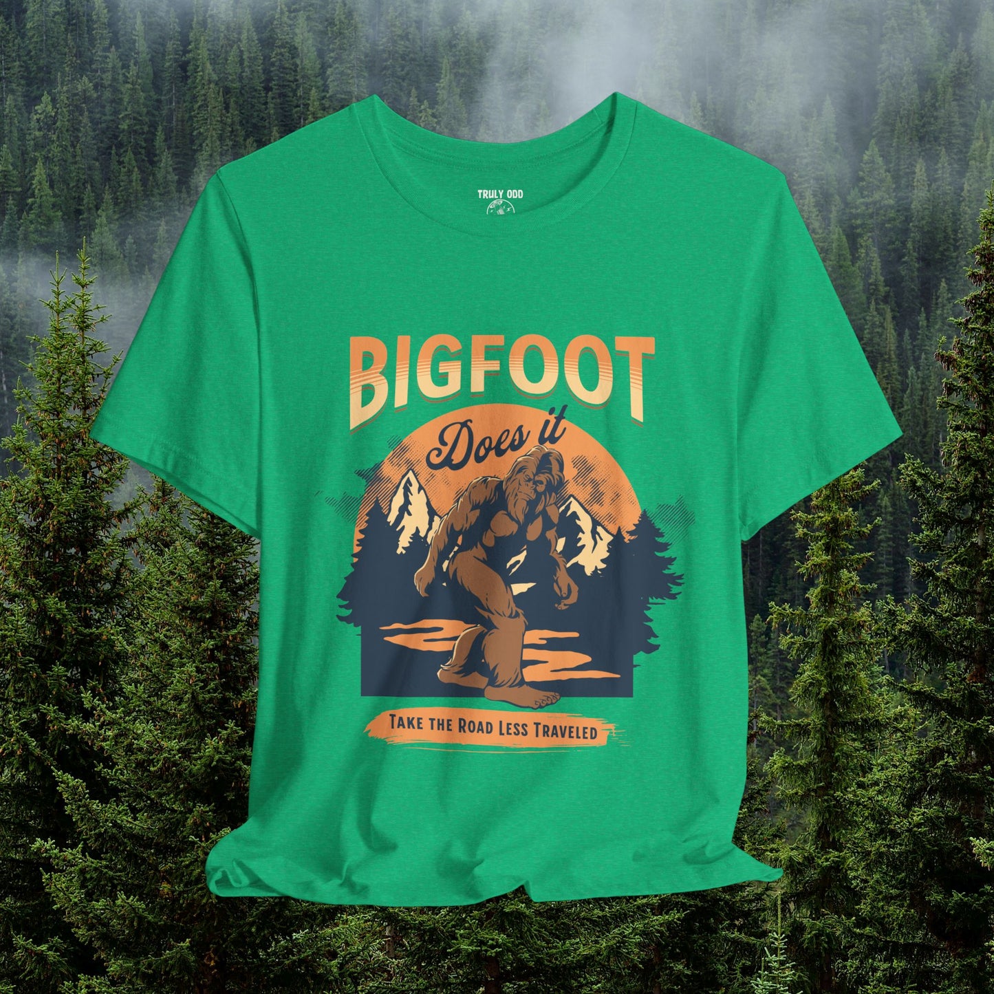 Bigfoot Shirt, Trail less Traveled Shirt, Outdoor Adventure Top, Individual Style Graphic Tee, Hiking Gift