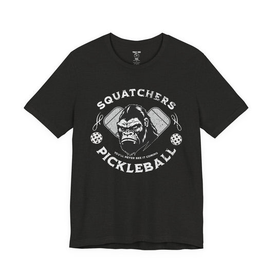 Bigfoot Pickleball Unisex Tee, Sasquatch Fan Shirt, Funny Pickleball Tee, Cryptid Enthusiast Gift, Hiking Shirt