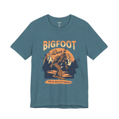 Bigfoot Shirt, Trail less Traveled Shirt, Outdoor Adventure Top, Individual Style Graphic Tee, Hiking Gift