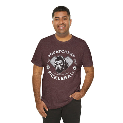 Bigfoot Pickleball Unisex Tee, Sasquatch Fan Shirt, Funny Pickleball Tee, Cryptid Enthusiast Gift, Hiking Shirt